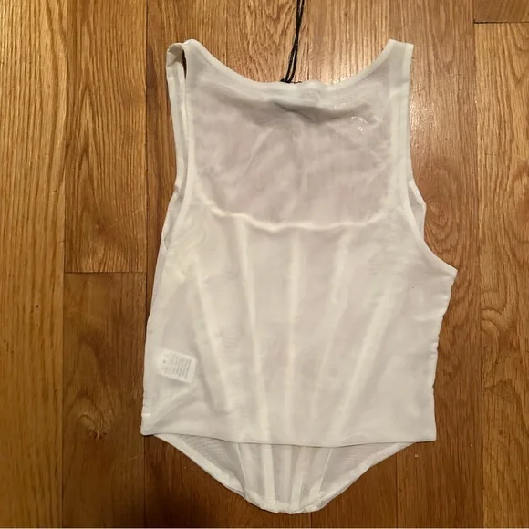 Sheer White Corset Top - Picture 3 of 3